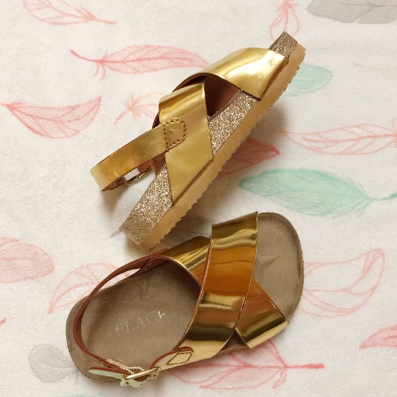 kids gold sandals